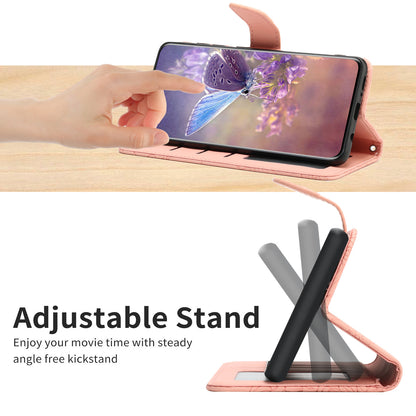 For Sony Xperia 5 III 5G PU Leather Phone Case Skin-touch Feeling Phone Bag Phone Cover Stand Butterfly Flowers Imprinting Pattern Wallet with Shoulder Strap