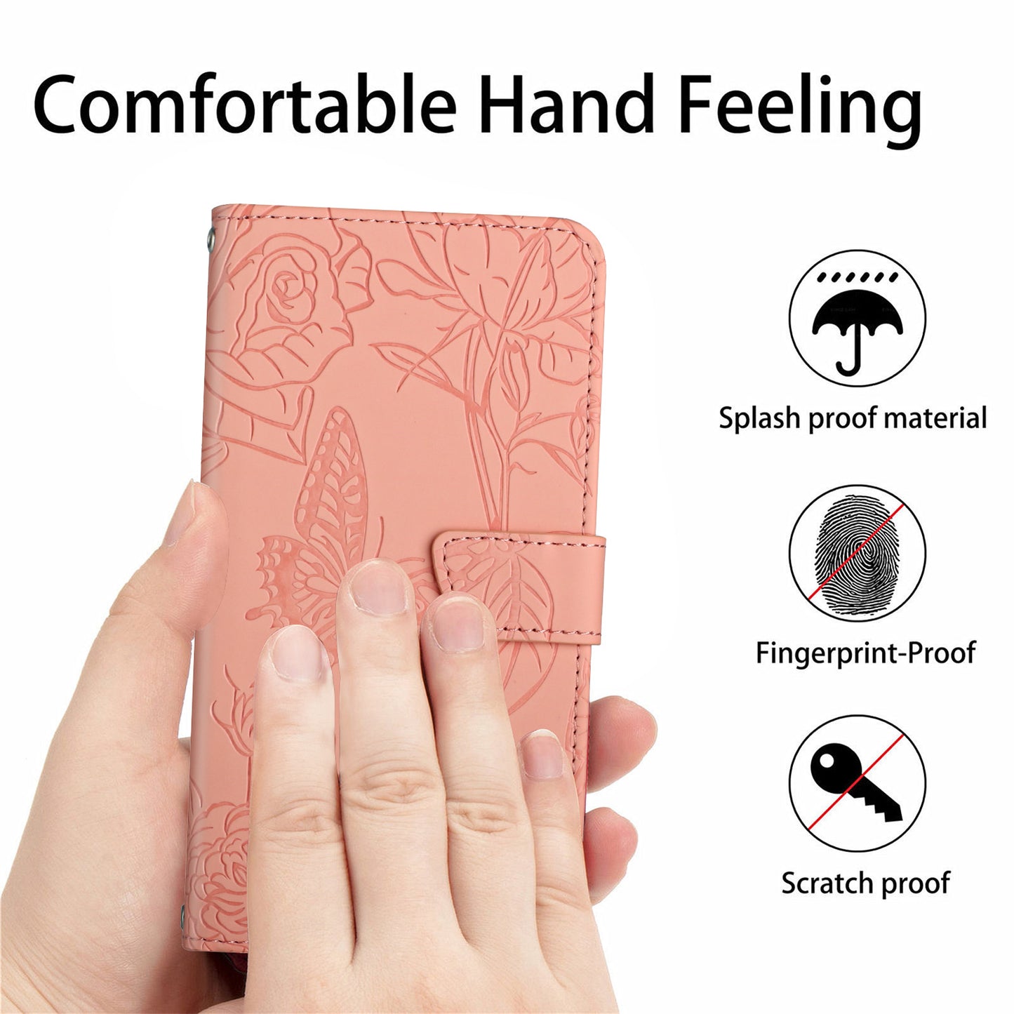 For Sony Xperia 5 III 5G PU Leather Phone Case Skin-touch Feeling Phone Bag Phone Cover Stand Butterfly Flowers Imprinting Pattern Wallet with Shoulder Strap