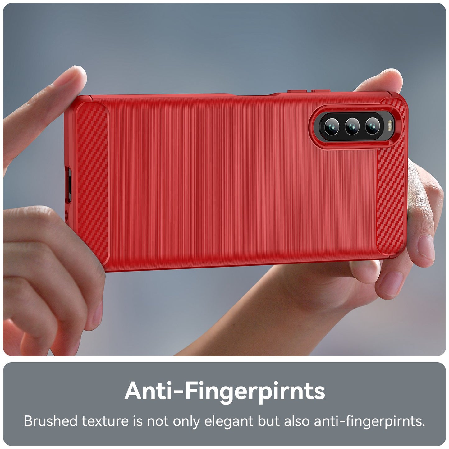 For Sony Xperia 10 IV Brushed Carbon Fiber Texture Mobile Phone Soft TPU Case Anti-drop Protective Cover