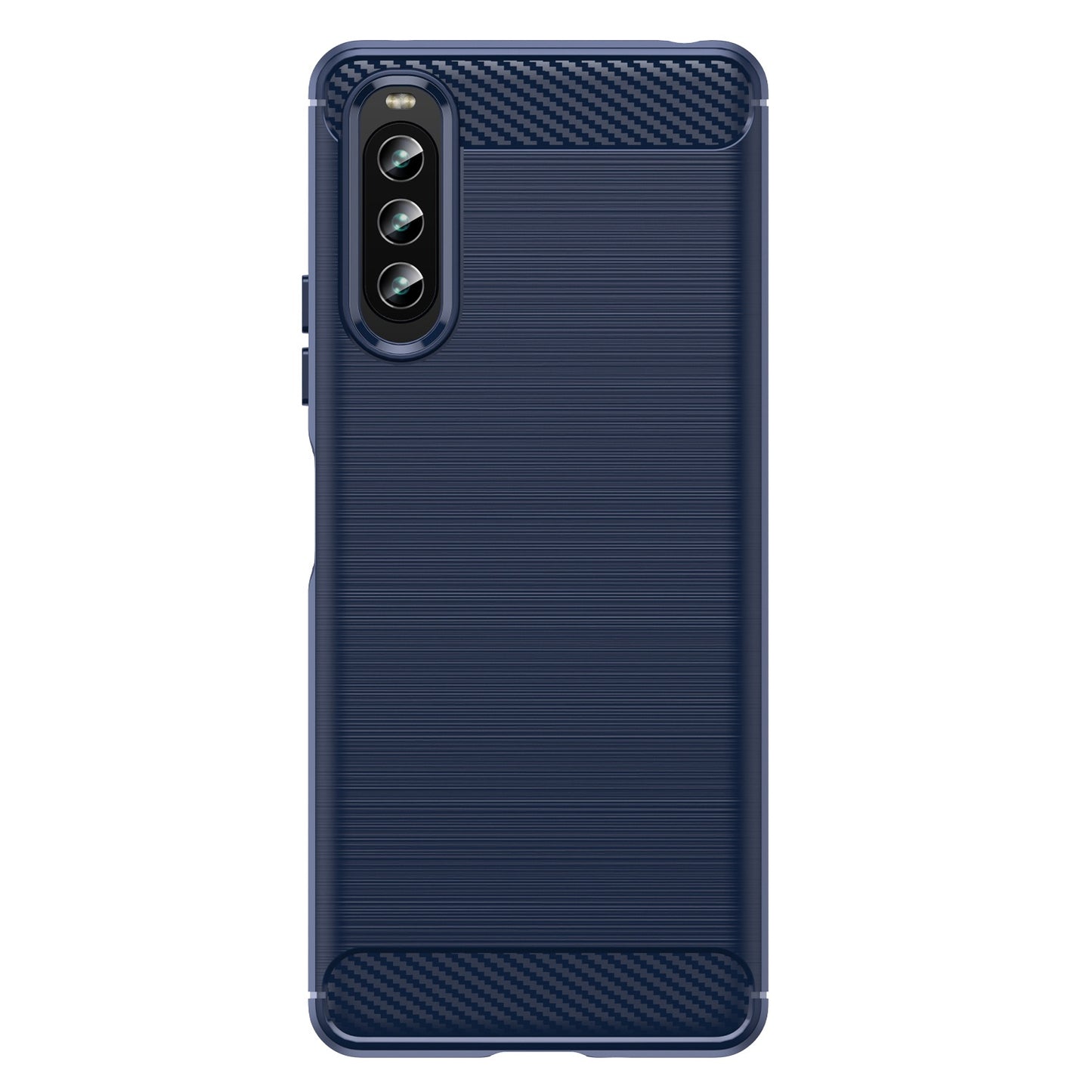 For Sony Xperia 10 IV Brushed Carbon Fiber Texture Mobile Phone Soft TPU Case Anti-drop Protective Cover