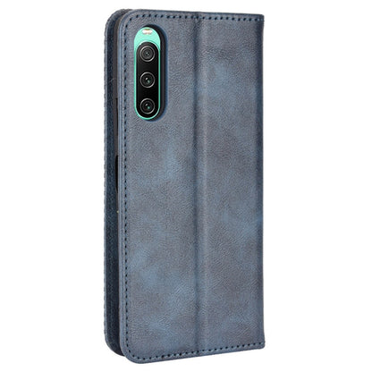 Retro Surface Auto-Absorbed Leather Phone Cover for Sony Xperia 10 IV, Wallet Stand Case Phone Accessory