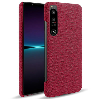 For Sony Xperia 1 IV Wear-resistant Drop-proof Mobile Phone Case Solid Color Hard PC+Cloth Phone Shell Cover
