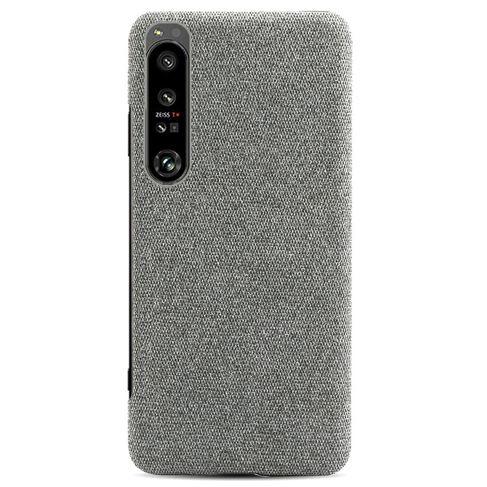 For Sony Xperia 1 IV Wear-resistant Drop-proof Mobile Phone Case Solid Color Hard PC+Cloth Phone Shell Cover