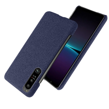 For Sony Xperia 1 IV Wear-resistant Drop-proof Mobile Phone Case Solid Color Hard PC+Cloth Phone Shell Cover