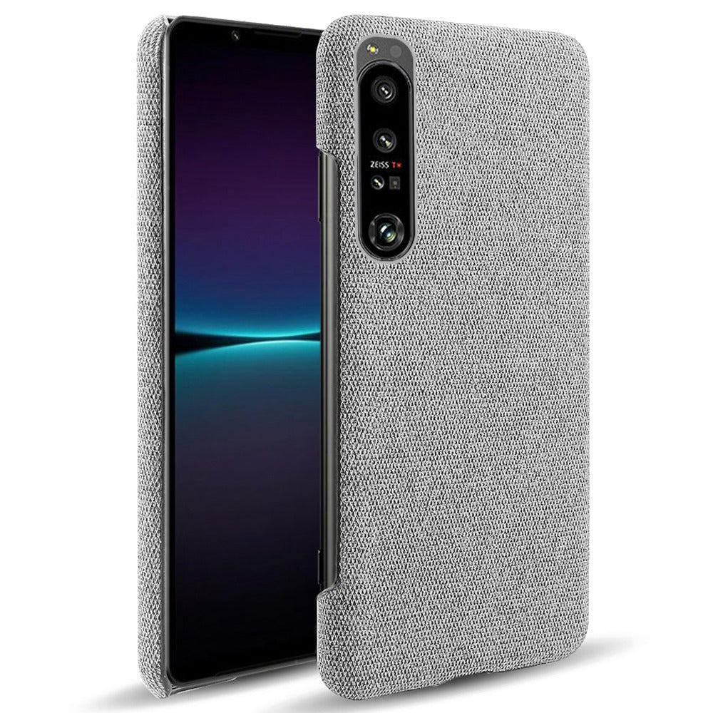 For Sony Xperia 1 IV Wear-resistant Drop-proof Mobile Phone Case Solid Color Hard PC+Cloth Phone Shell Cover
