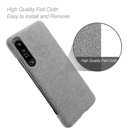 For Sony Xperia 1 IV Wear-resistant Drop-proof Mobile Phone Case Solid Color Hard PC+Cloth Phone Shell Cover