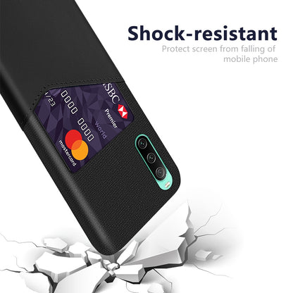 Cloth Texture Card Slot Phone Case for Sony Xperia 10 IV, PU Leather Coated Hard PC Back Cover