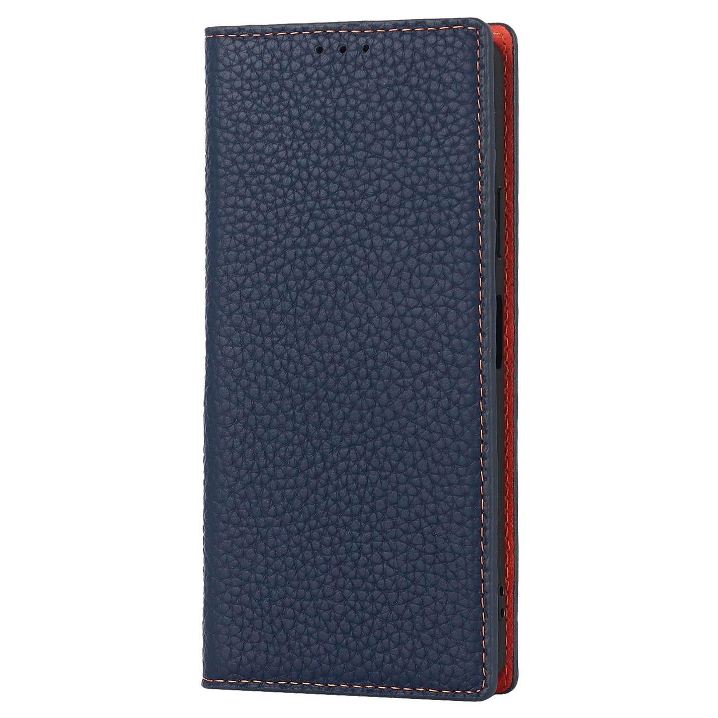 For Sony Xperia 10 IV 5G Shockproof Genuine Leather Case Litchi Texture Wallet Stand Anti-scratch Phone Shell with Hand Strap