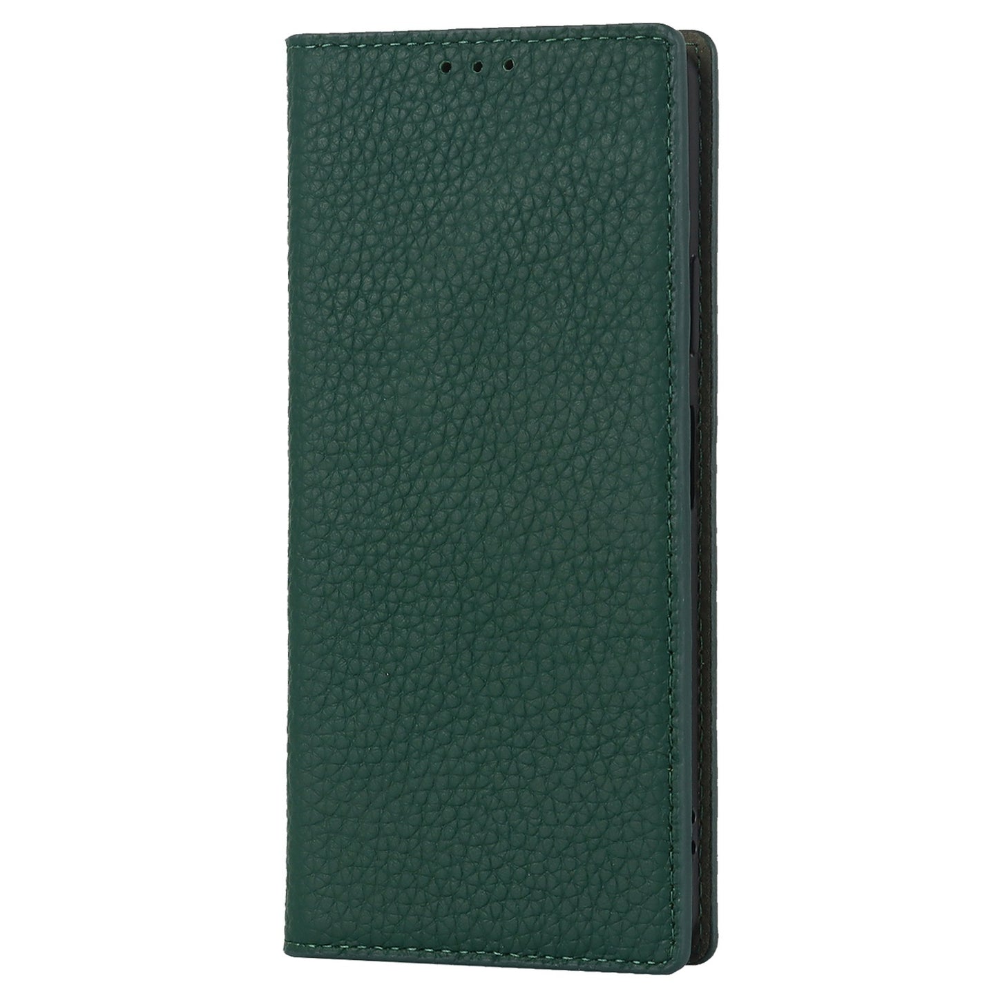 For Sony Xperia 10 IV 5G Shockproof Genuine Leather Case Litchi Texture Wallet Stand Anti-scratch Phone Shell with Hand Strap