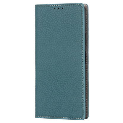 For Sony Xperia 10 IV 5G Shockproof Genuine Leather Case Litchi Texture Wallet Stand Anti-scratch Phone Shell with Hand Strap