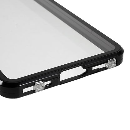 For Sony Xperia 1 IV 5G Anti-drop Anti-wear Metal Frame + Tempered Glass + PC Hybrid Cover Magnetic Closure Phone Shell Case