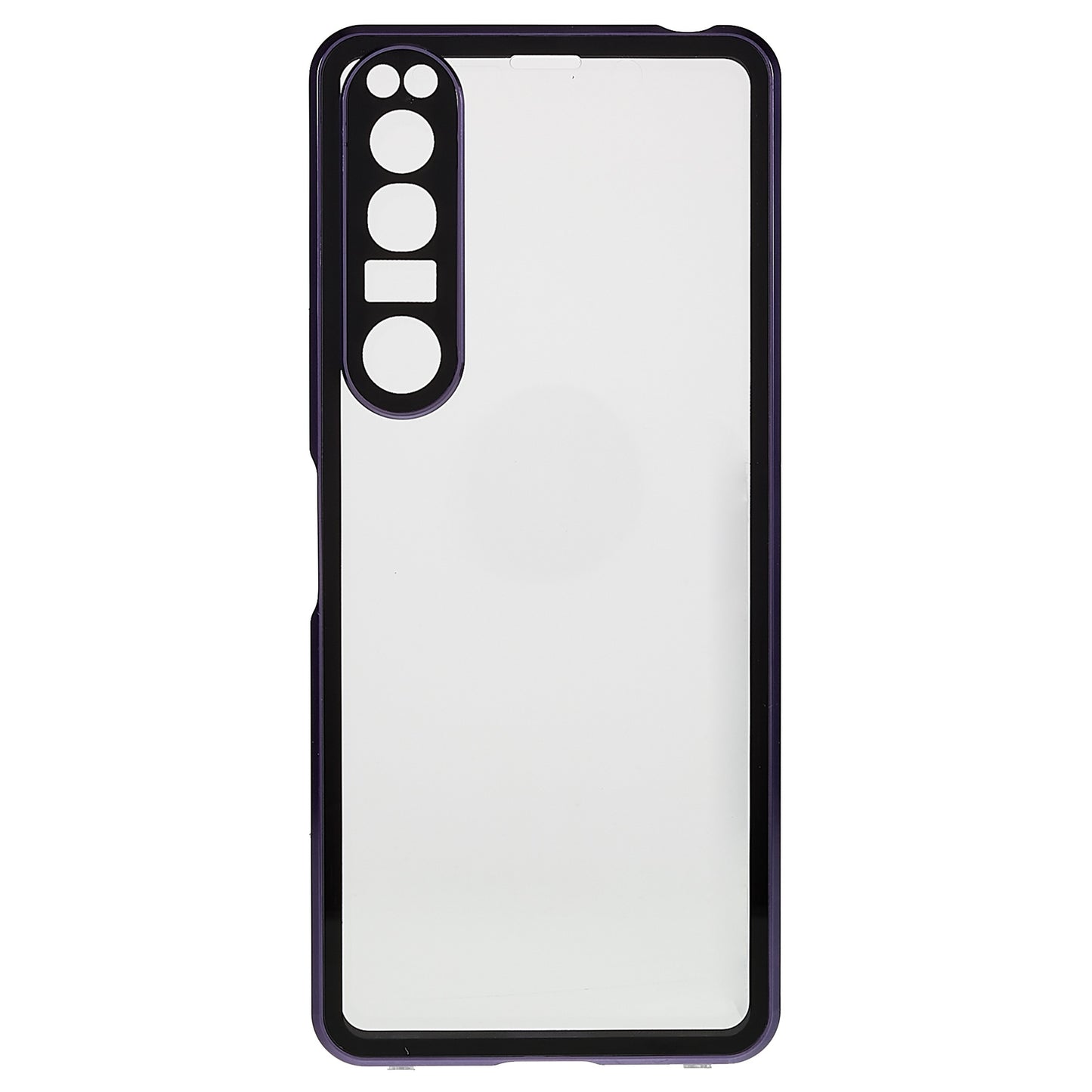 For Sony Xperia 1 IV 5G Anti-drop Anti-wear Metal Frame + Tempered Glass + PC Hybrid Cover Magnetic Closure Phone Shell Case