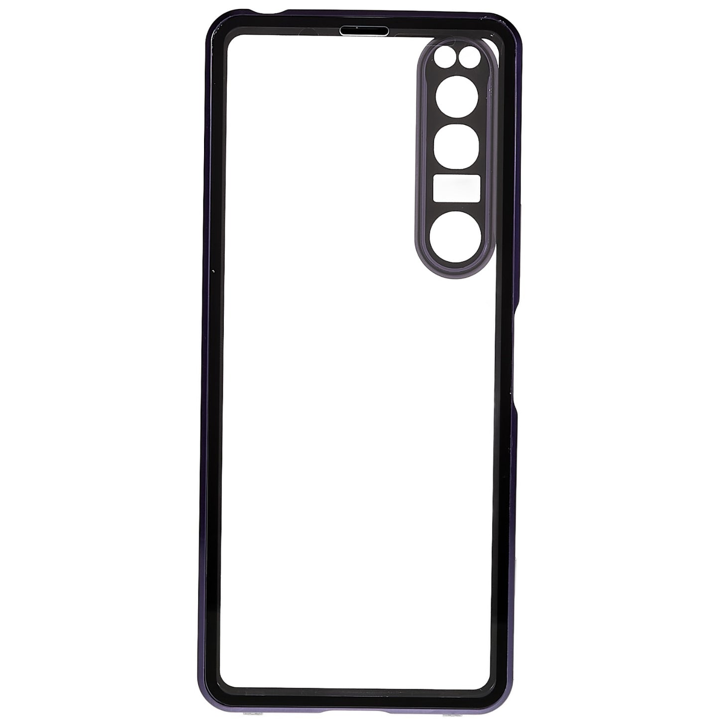 For Sony Xperia 1 IV 5G Anti-drop Anti-wear Metal Frame + Tempered Glass + PC Hybrid Cover Magnetic Closure Phone Shell Case