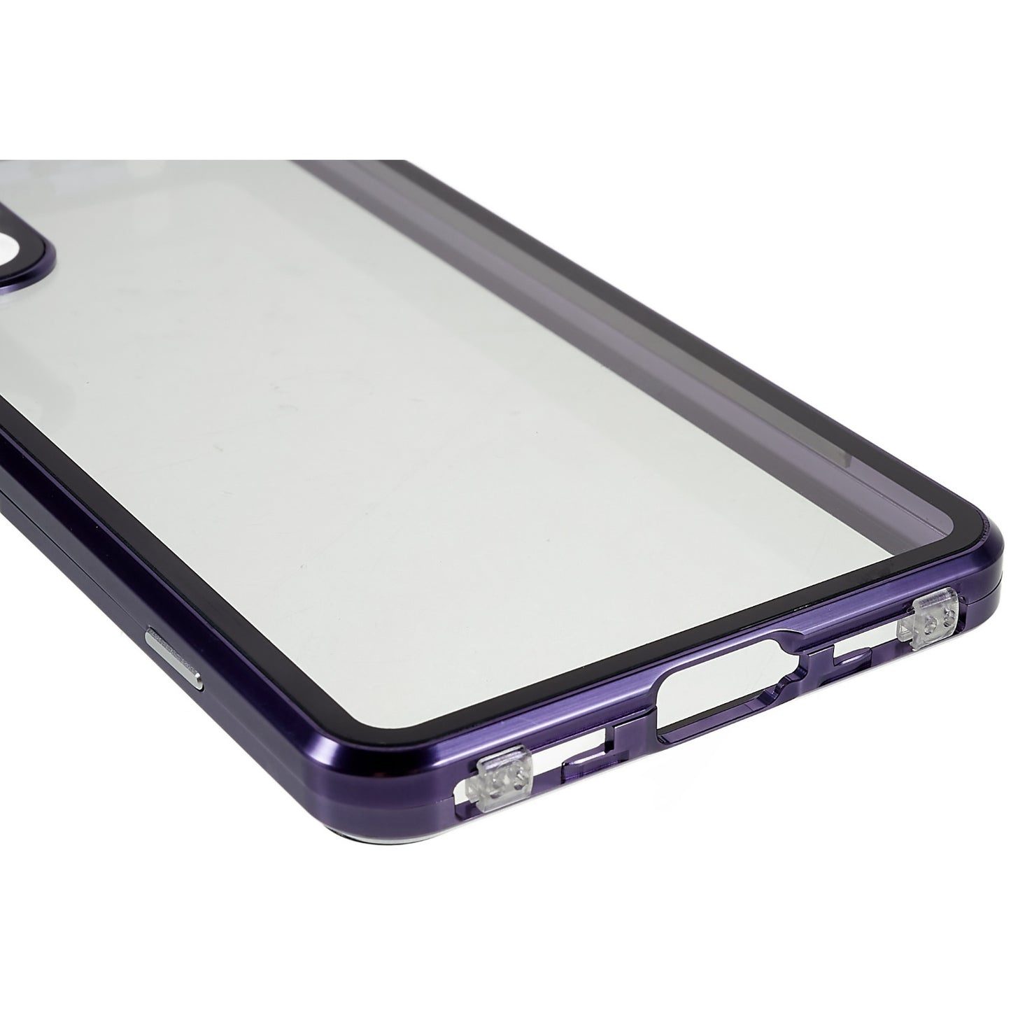 For Sony Xperia 1 IV 5G Anti-drop Anti-wear Metal Frame + Tempered Glass + PC Hybrid Cover Magnetic Closure Phone Shell Case