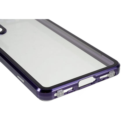 For Sony Xperia 1 IV 5G Anti-drop Anti-wear Metal Frame + Tempered Glass + PC Hybrid Cover Magnetic Closure Phone Shell Case