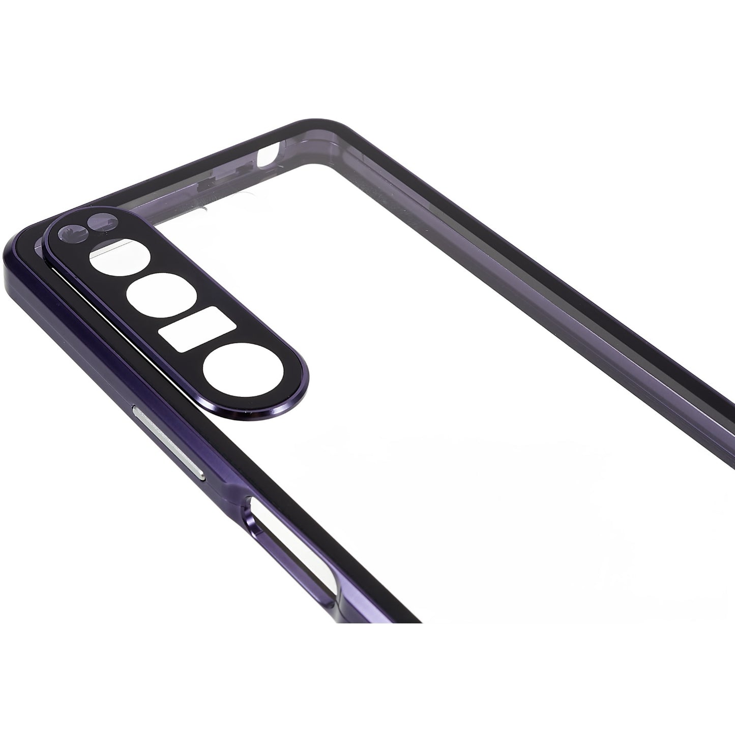 For Sony Xperia 1 IV 5G Anti-drop Anti-wear Metal Frame + Tempered Glass + PC Hybrid Cover Magnetic Closure Phone Shell Case