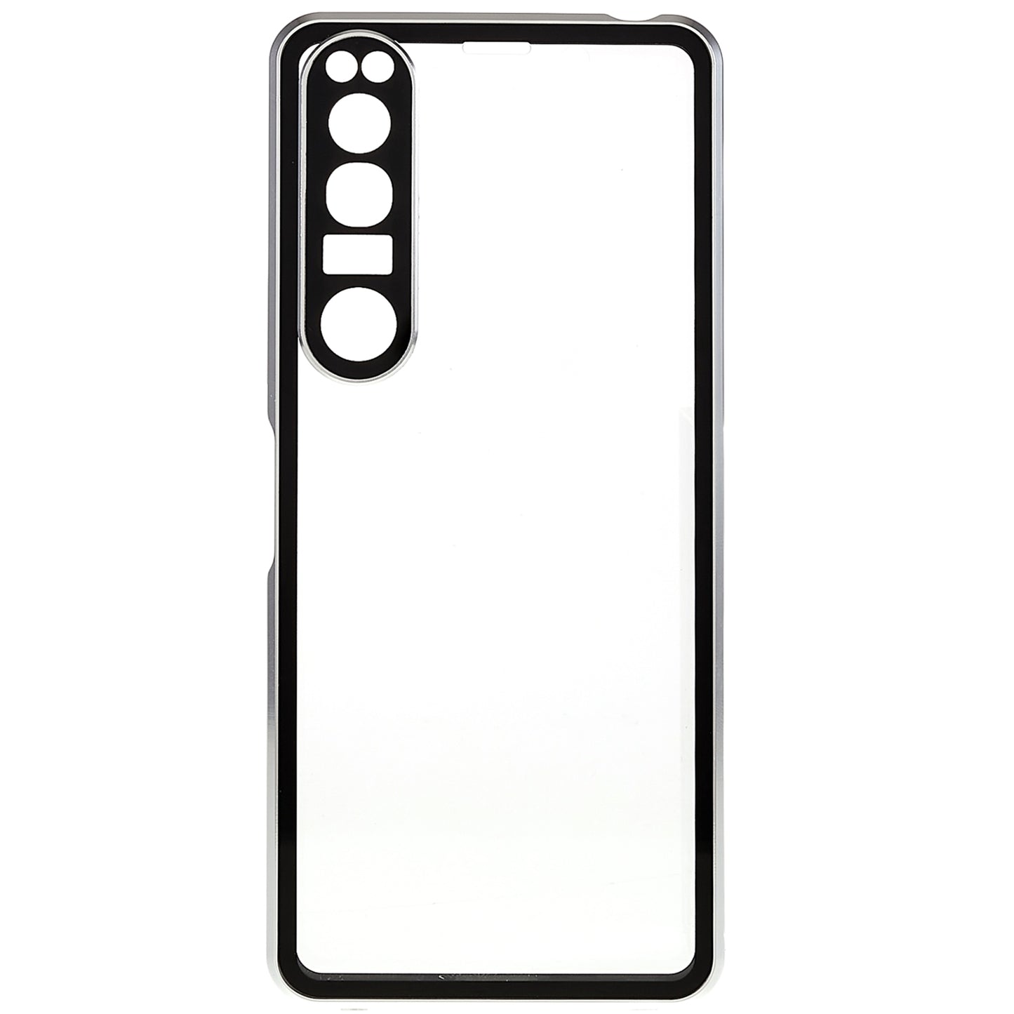 For Sony Xperia 1 IV 5G Anti-drop Anti-wear Metal Frame + Tempered Glass + PC Hybrid Cover Magnetic Closure Phone Shell Case