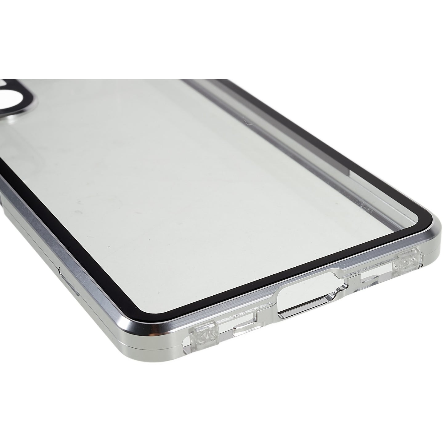 For Sony Xperia 1 IV 5G Anti-drop Anti-wear Metal Frame + Tempered Glass + PC Hybrid Cover Magnetic Closure Phone Shell Case