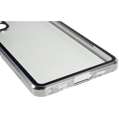 For Sony Xperia 1 IV 5G Anti-drop Anti-wear Metal Frame + Tempered Glass + PC Hybrid Cover Magnetic Closure Phone Shell Case