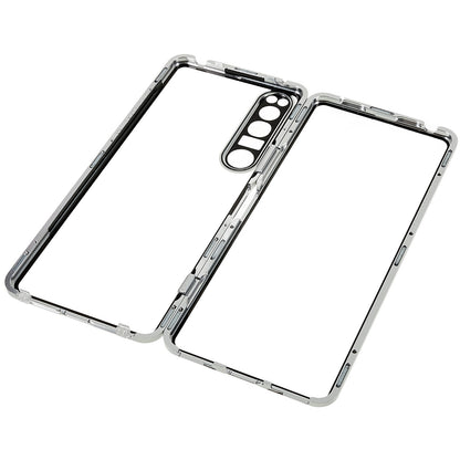 For Sony Xperia 1 IV 5G Anti-drop Anti-wear Metal Frame + Tempered Glass + PC Hybrid Cover Magnetic Closure Phone Shell Case
