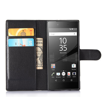 Litchi Grain Wallet Stand Leather Mobile Case for Sony Xperia XA1