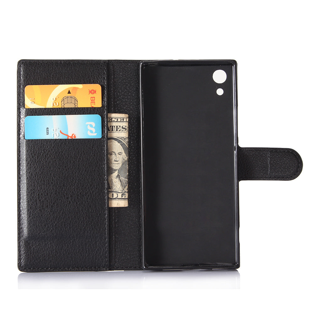 Litchi Grain Wallet Stand Leather Mobile Case for Sony Xperia XA1
