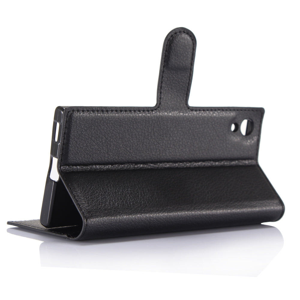 Litchi Grain Wallet Stand Leather Mobile Case for Sony Xperia XA1
