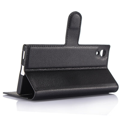 Litchi Grain Wallet Stand Leather Mobile Case for Sony Xperia XA1
