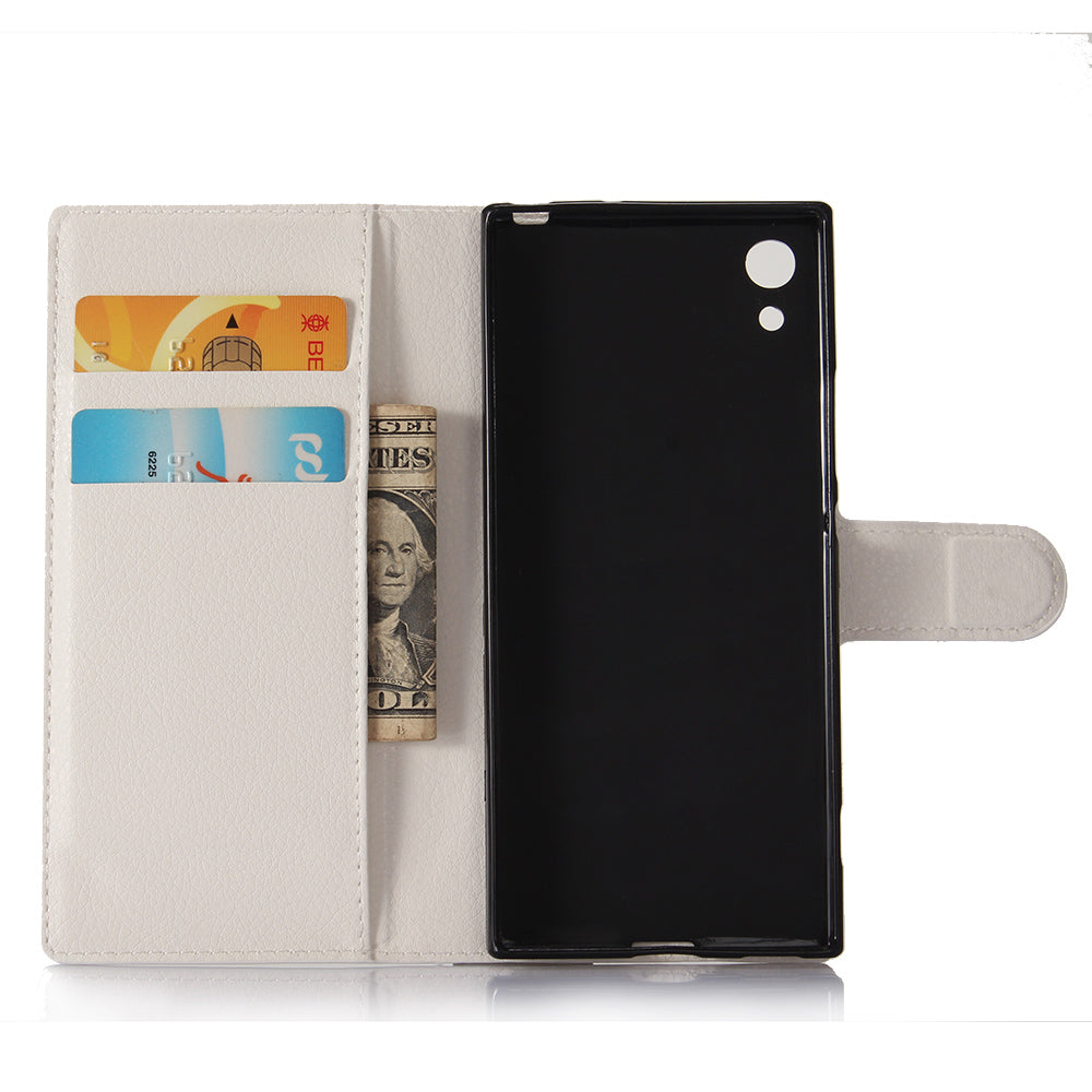 Litchi Grain Wallet Stand Leather Mobile Case for Sony Xperia XA1