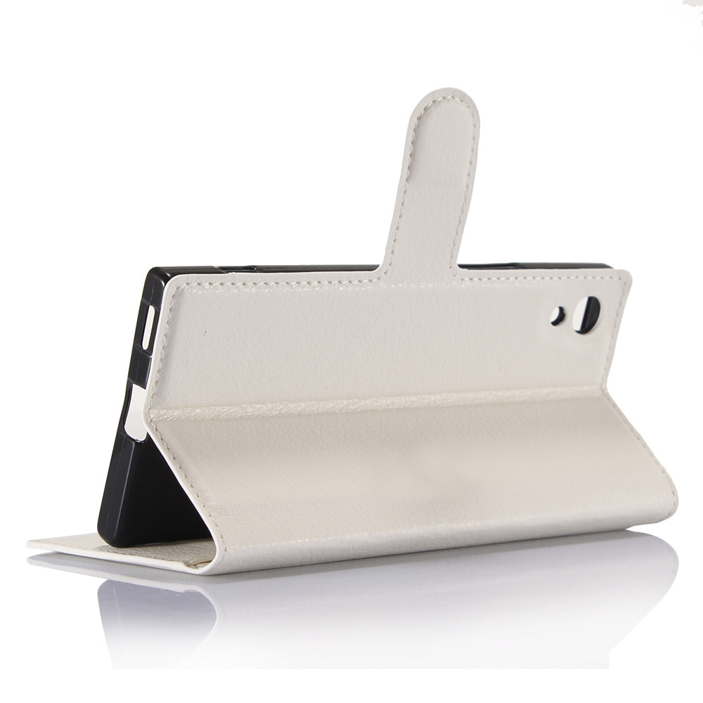 Litchi Grain Wallet Stand Leather Mobile Case for Sony Xperia XA1