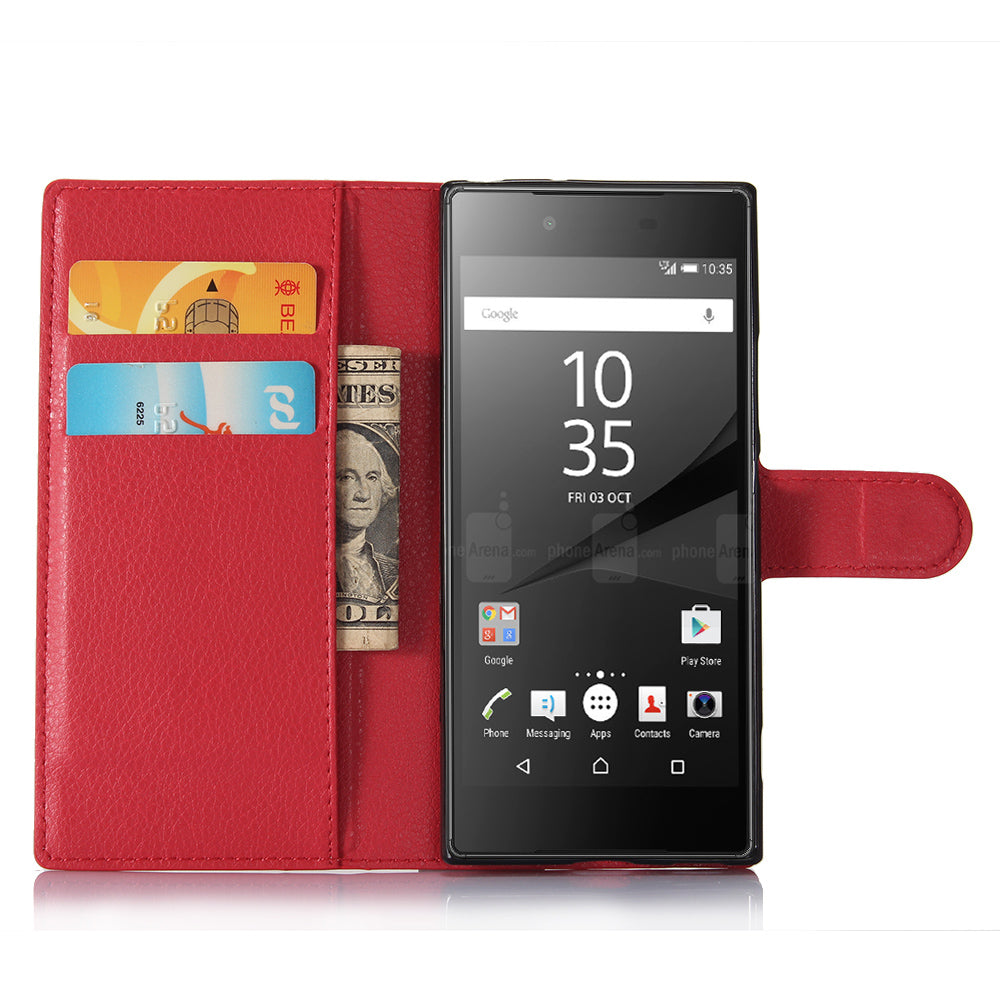 Litchi Grain Wallet Stand Leather Mobile Case for Sony Xperia XA1