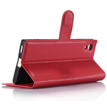 Litchi Grain Wallet Stand Leather Mobile Case for Sony Xperia XA1