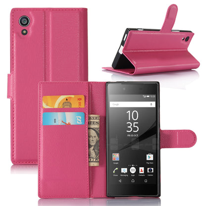Litchi Grain Wallet Stand Leather Mobile Case for Sony Xperia XA1