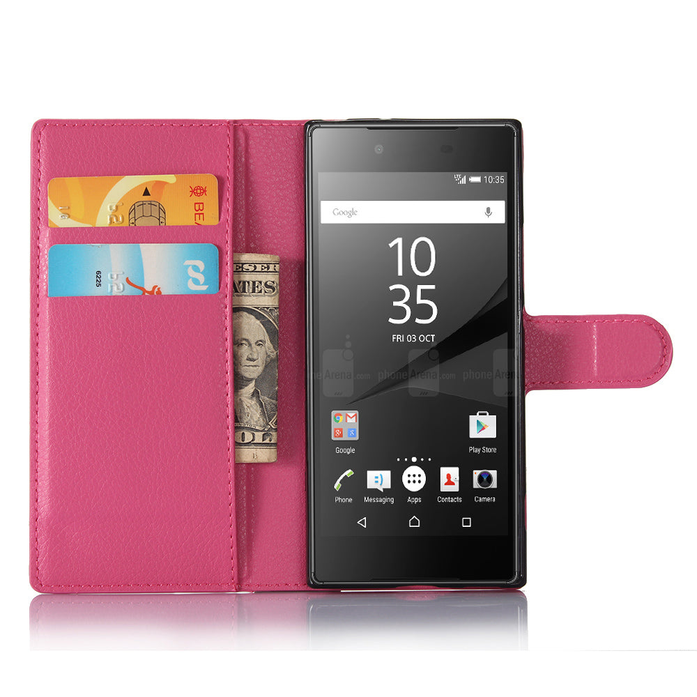 Litchi Grain Wallet Stand Leather Mobile Case for Sony Xperia XA1