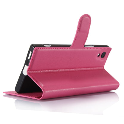 Litchi Grain Wallet Stand Leather Mobile Case for Sony Xperia XA1