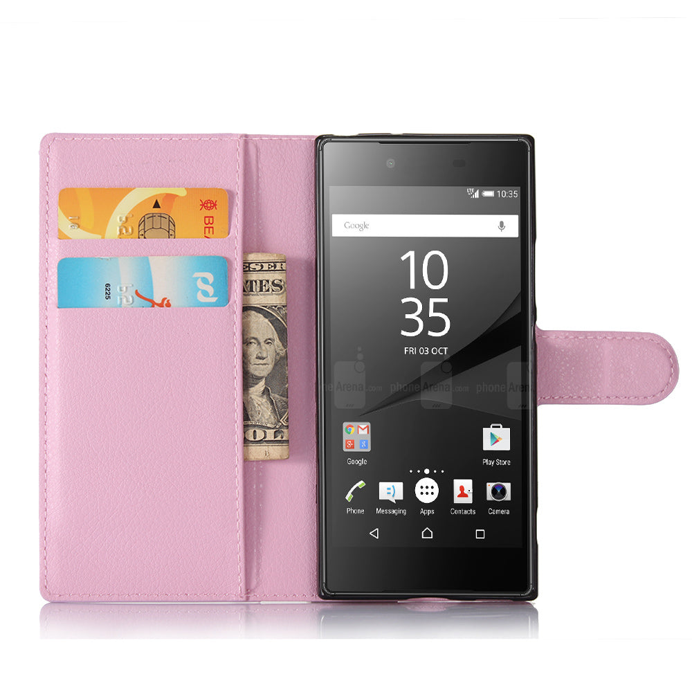 Litchi Grain Wallet Stand Leather Mobile Case for Sony Xperia XA1