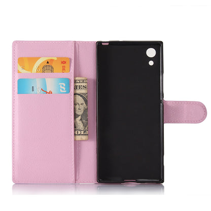 Litchi Grain Wallet Stand Leather Mobile Case for Sony Xperia XA1