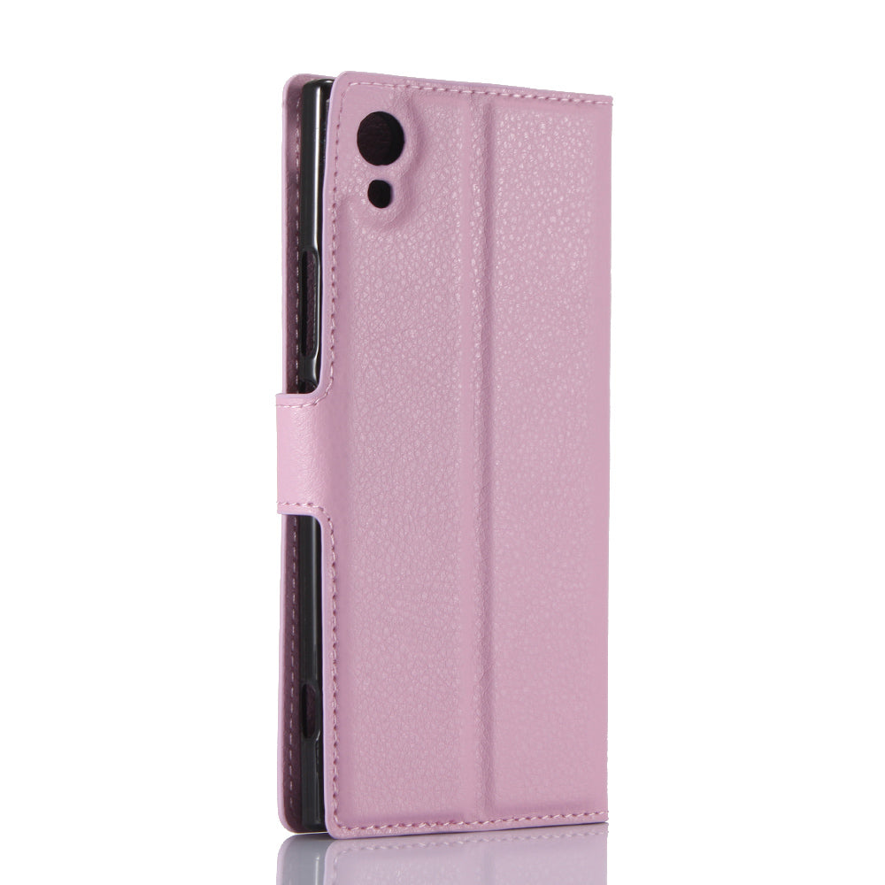 Litchi Grain Wallet Stand Leather Mobile Case for Sony Xperia XA1