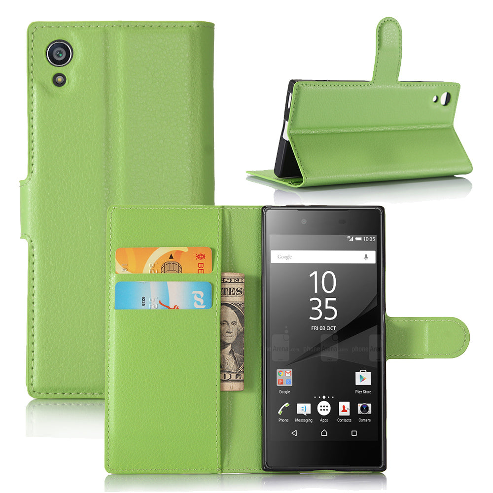 Litchi Grain Wallet Stand Leather Mobile Case for Sony Xperia XA1