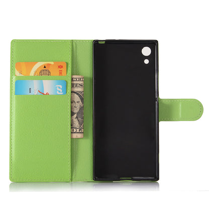 Litchi Grain Wallet Stand Leather Mobile Case for Sony Xperia XA1