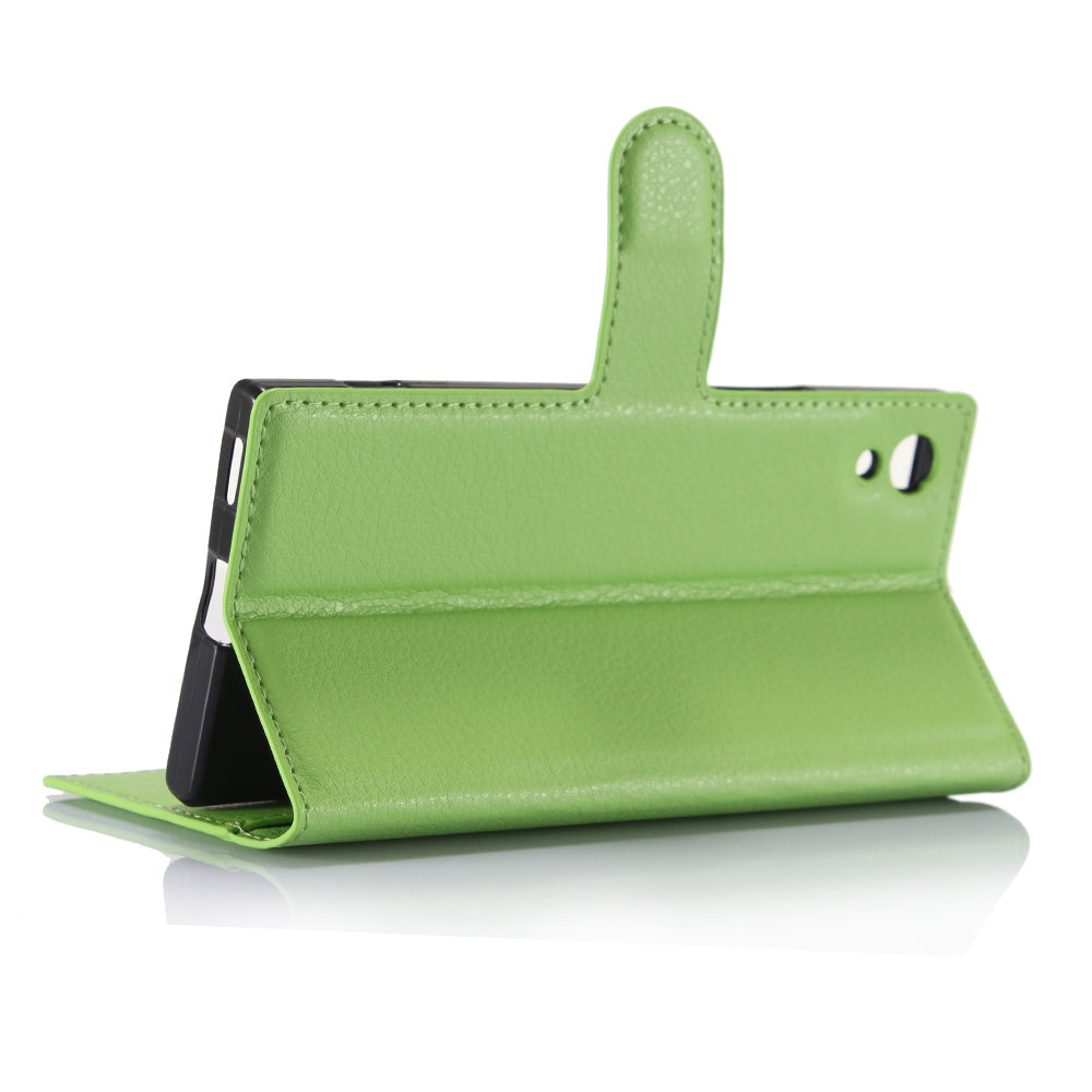 Litchi Grain Wallet Stand Leather Mobile Case for Sony Xperia XA1