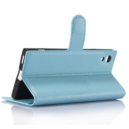 Litchi Grain Wallet Stand Leather Mobile Case for Sony Xperia XA1