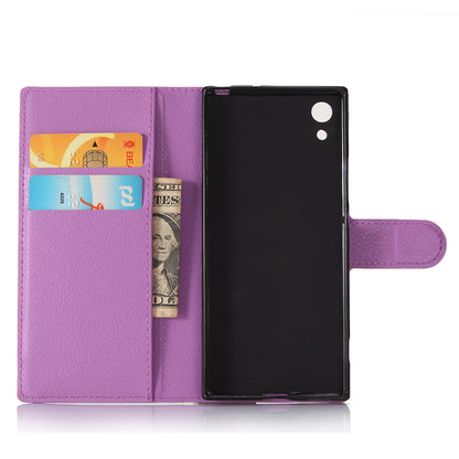 Litchi Grain Wallet Stand Leather Mobile Case for Sony Xperia XA1