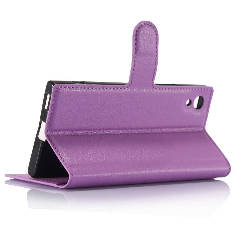 Litchi Grain Wallet Stand Leather Mobile Case for Sony Xperia XA1