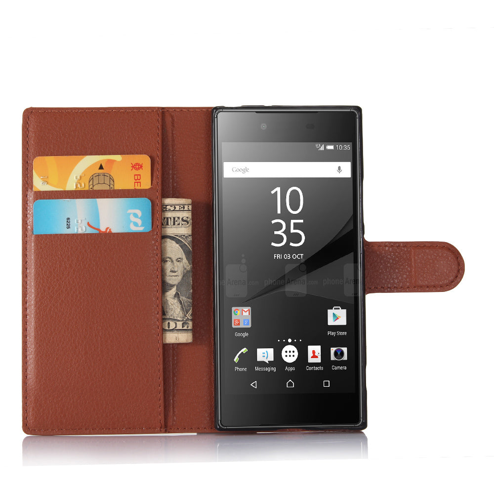 Litchi Grain Wallet Stand Leather Mobile Case for Sony Xperia XA1