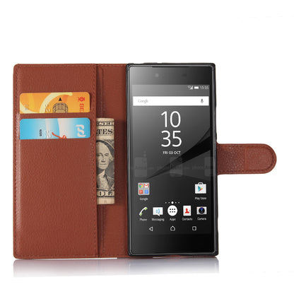 Litchi Grain Wallet Stand Leather Mobile Case for Sony Xperia XA1