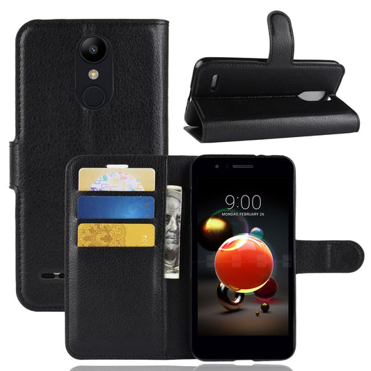 Litchi Skin Wallet Leather Stand Case for LG K8 (2018)