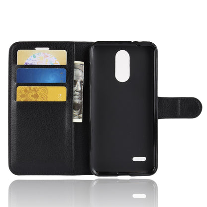 Litchi Skin Wallet Leather Stand Case for LG K8 (2018)