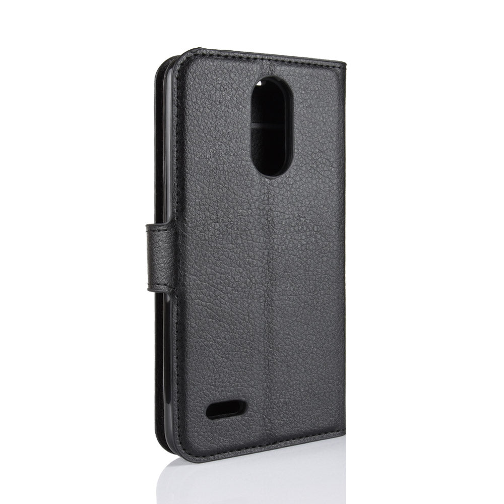 Litchi Skin Wallet Leather Stand Case for LG K8 (2018)