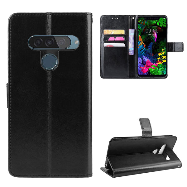 Crazy Horse Leather Wallet Case for LG G8s ThinQ